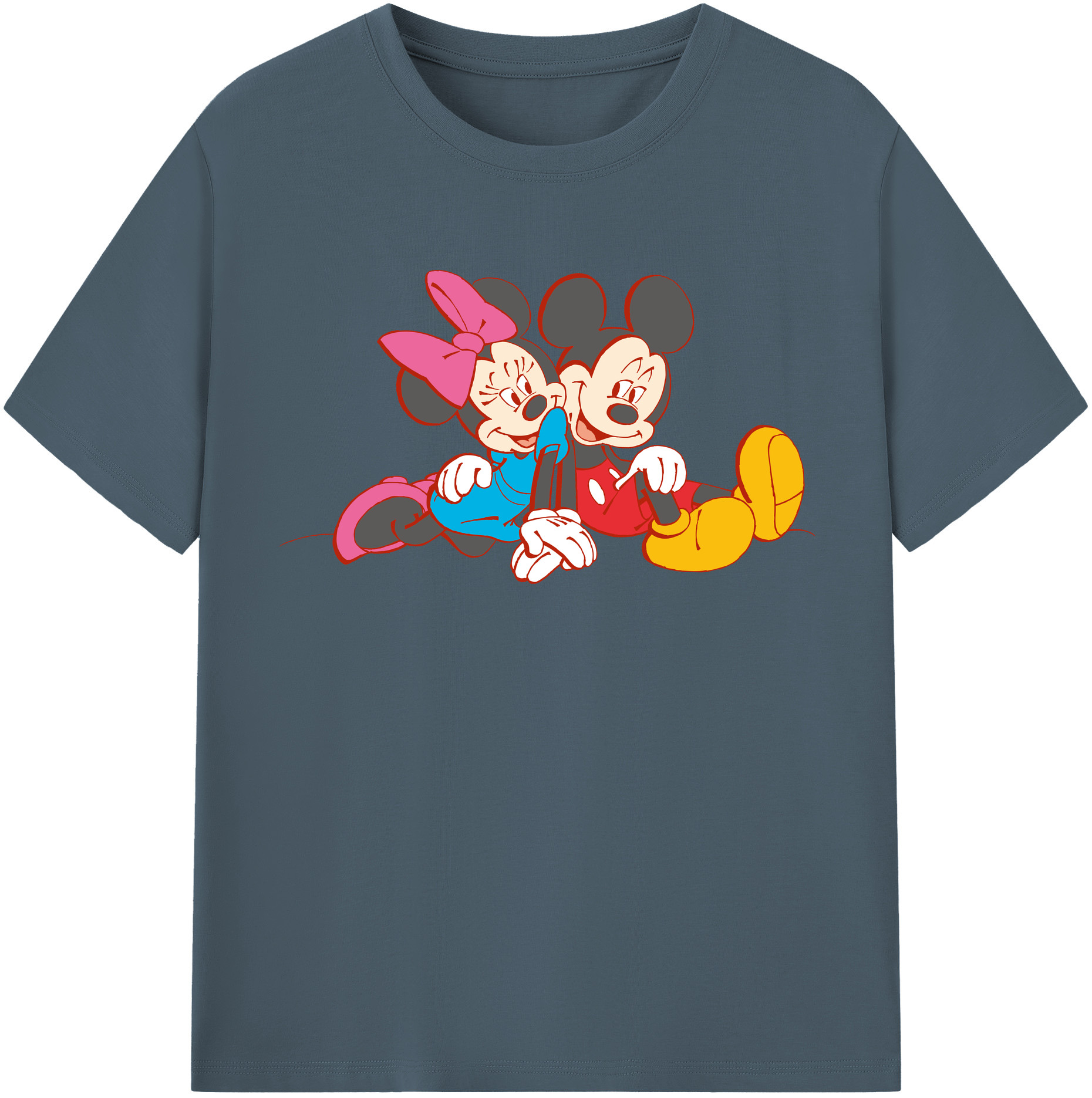 （画像用） ミッキーマウス Mickey Mouse 綿100％半袖Tシャツ（フロントプリント）